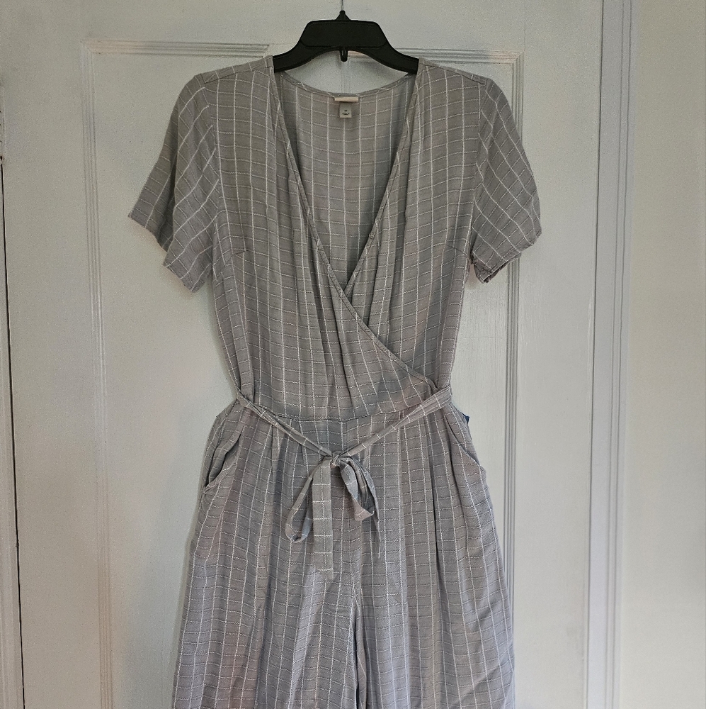 Gray Striped Jumpsuit